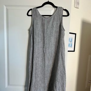 Magic Linen Royal Toscana Linen Dress Gray Melange Size M